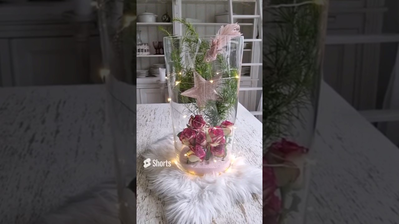 Weihnachtsdeko im Glas mit Rosen Teil 2 - Rosen im Glas weihnachtlich dekoriert 🌹🌹🎄