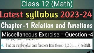 Miscellaneous exercise || Q-4 || Ncert Class 12 Math || Chapter-1 Relation and Function || 2023-24