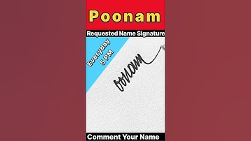 POONAM NAME SIGNATURE DESIGN | LETTER P SIGNATURE STYLE | #ytshorts #shortsfeed #viralvideo