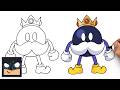 How to Draw King Bob Omb | Super Mario