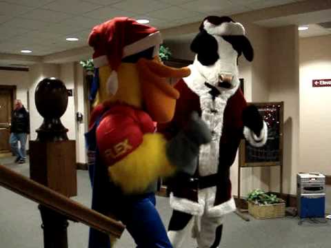 Mite-E-Ducts mascot FLEX dancing with Chick-fil-A ...