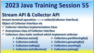 2023 Java Training Session 55 Stream API & Collector API - Collectors toList toSet toMap groupingBy