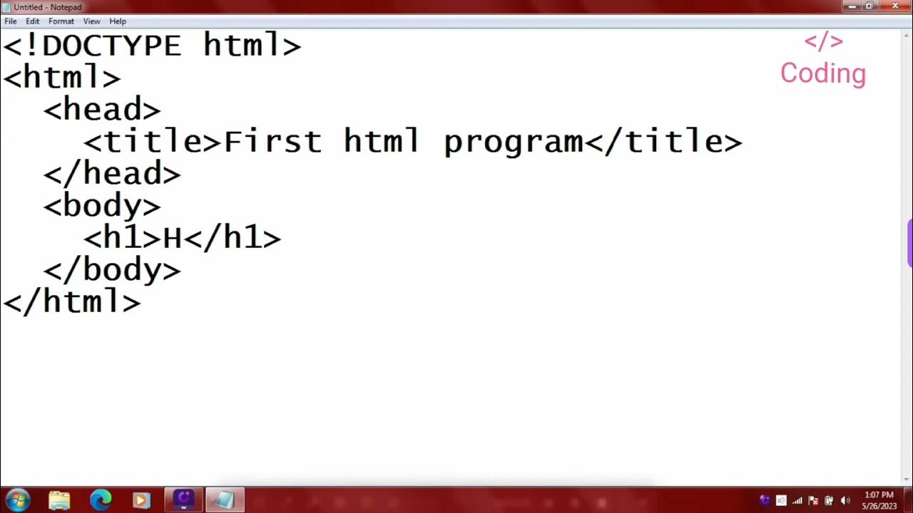 HTML first project || HTML first web page || BCA babu || - YouTube