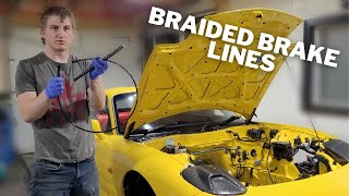FD RX-7 Engine Bay Braided Brake Lines - How To
