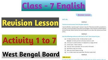 Class 7 English Revision Lesson Activity 1 to 7