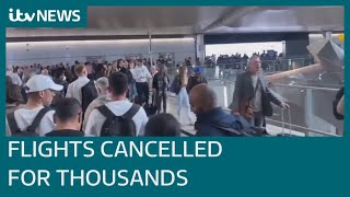 Heathrow orders last-minute cancellations affecting around 10,000 passengers | ITV News