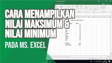 CARA MENGHITUNG NILAI MAKSIMUM DAN MINIMUM PADA MS. EXCEL