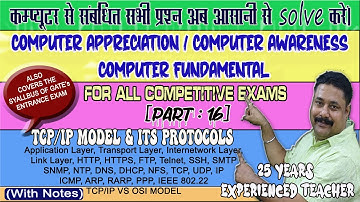 Computer Fundamental (Part -16) TCP/IP MODEL and its Protocols suite by Computer Guru - Er. Sandeep