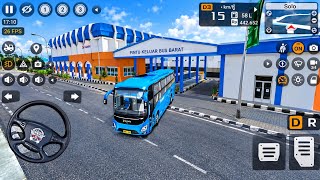 😱 Indonesian Bus Simulator | Blue DAMRI Bus Driving at Bus Terminal 🚌🔥 | Gameplay 4K screenshot 1