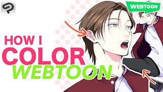 How I color/shade my Webtoon panels | coloring tutorial ✦