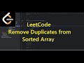 LeetCode Remove Duplicates from Sorted Array