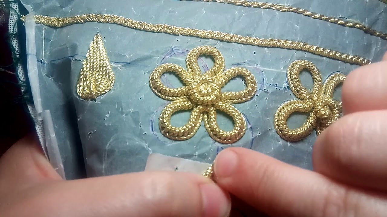 تعليم الفتلة وردة بغرزة الاجاصة