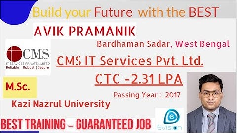 Congrats, Avik Pramanik | Selected in CMS IT Services | 2.31 LPA | M.Sc., Passing 2017 | Bardhaman