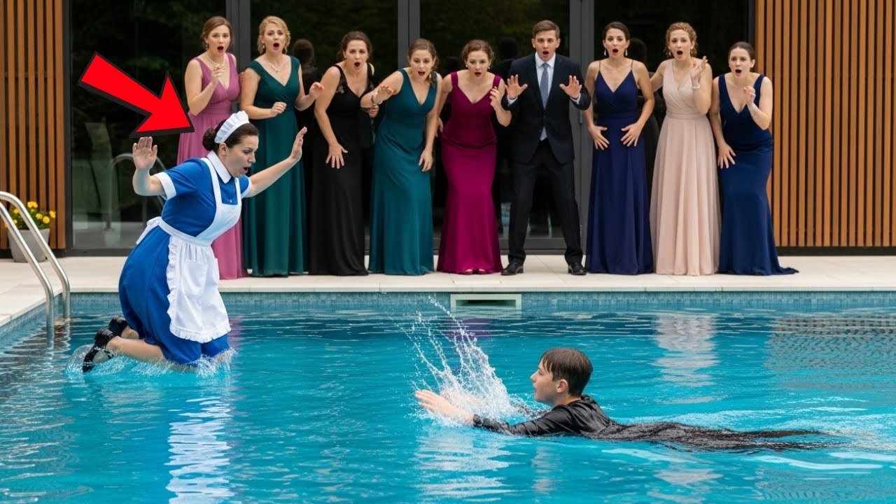 Все стояли и смотрели, как сын олигарха тонет… а простая уборщица спасла его жизнь.