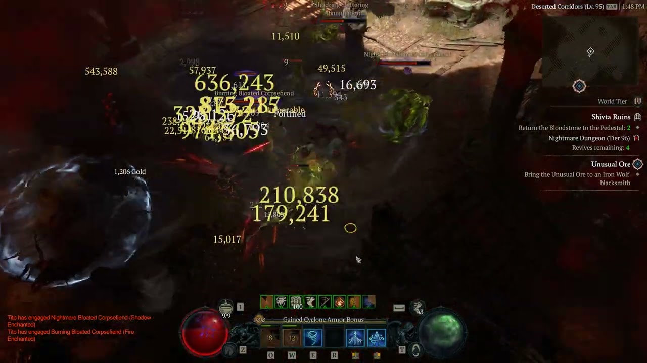 D4 SC Werenado Druid T96 Shivta Ruins 0 Deaths