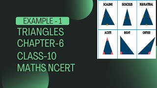Class-10 l Chapter-6 l Triangles l Example-1 l Maths (NCERT, CBSE)