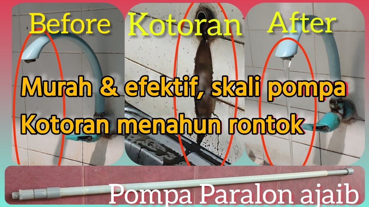 cara buat pompa paralon, murah & efektif, rontokan kotoran/ sumbat/ mampet pada pipa saluran air.