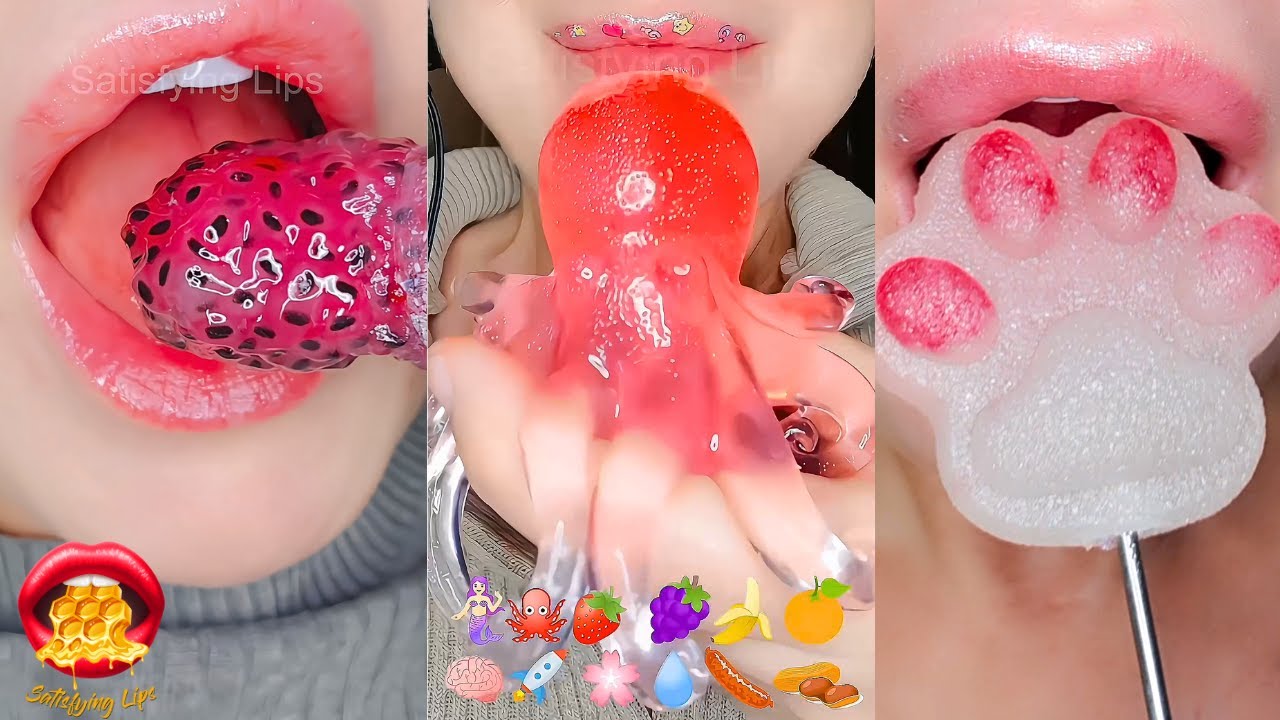 20 Minutes Sleep Relax Study ASMR Satisfying Eating Emoji Food Compilation Mukbang