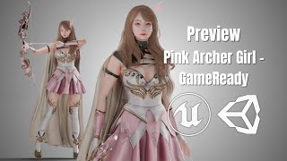 Pink Archer Girl  - Game Ready