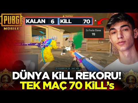 TEK MAÇTA 70 KİLL's ! DÜNYA KİLL REKORU KIRDIM! / PUBG MOBİLE