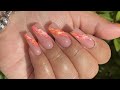 Nude Tapered Square Gel Marble Acrylic Nail