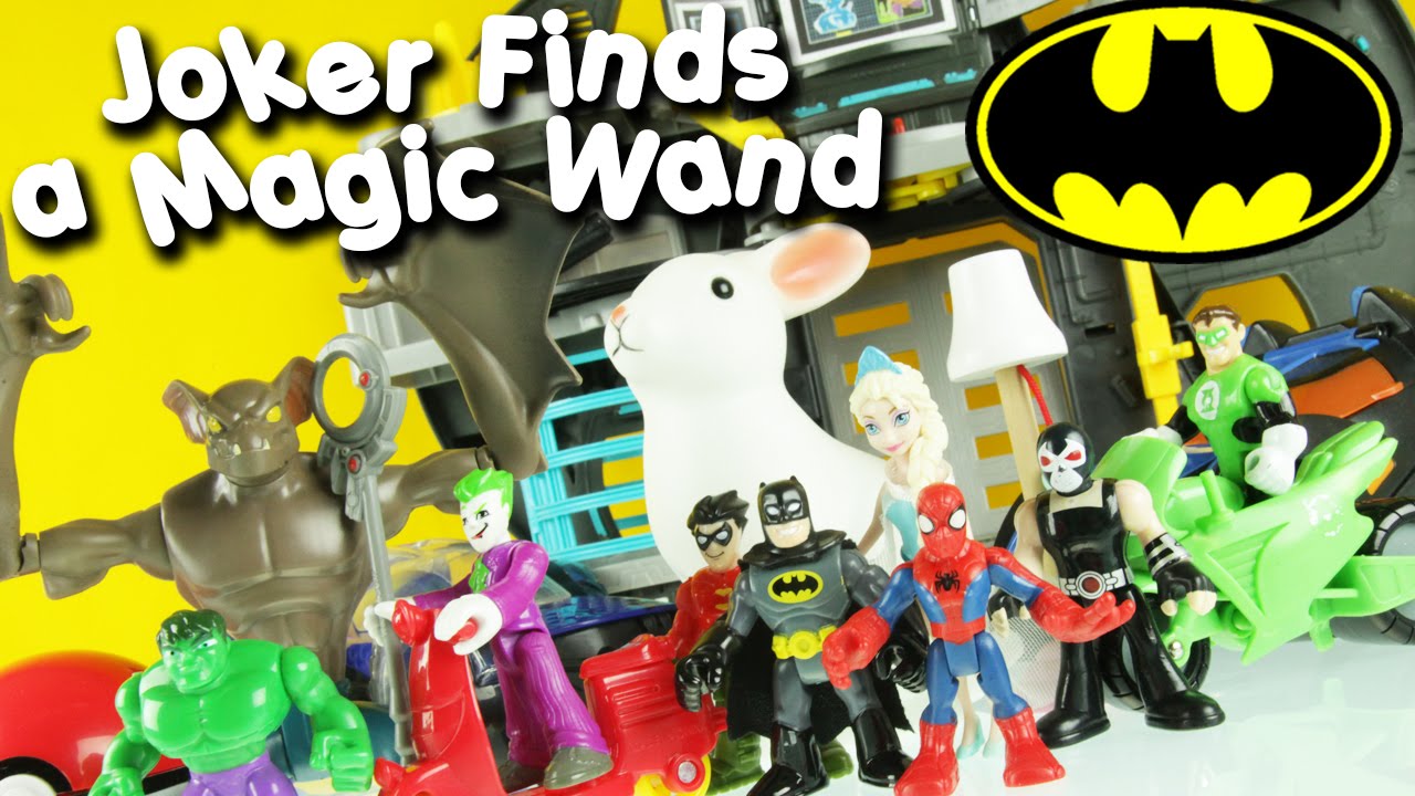 Joker Finds A Magic wand - Bane Batman Green Lantern Spiderman Spider man & Robin imaginext toys