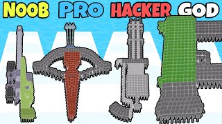 NOOB vs PRO vs HACKER vs GOD in Crowd Number 3D NEW GUNS Gameplay