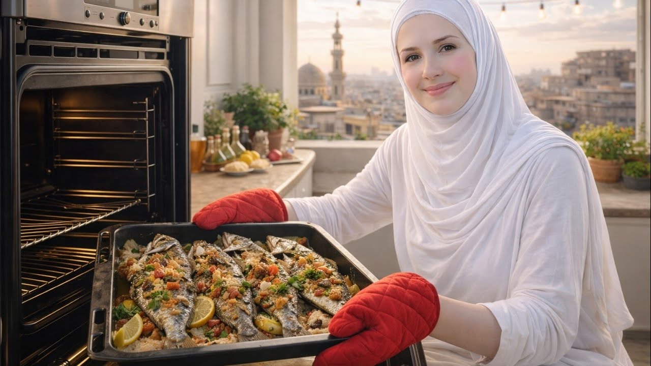 من سارا بين الناس جابرا للخواطر👉أدركه الله فى جوف المخاطر🤲روتين قوى احلى صينية سمك سنجارى مشوى بفرن😋