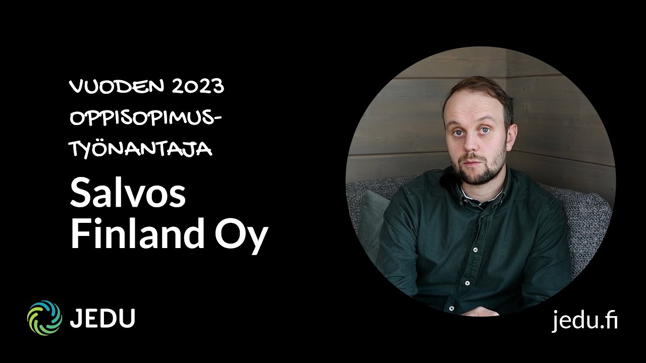 JEDUn vuoden 2023 oppisopimustyönantaja Salvos Finland Oy