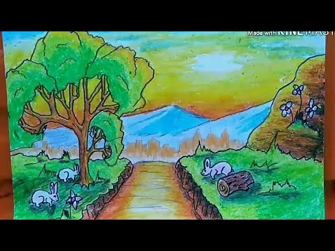 Cara Menggambar Pemandangan Alam Yang Indah How To Draw A Scenery Step By Step With Pastel