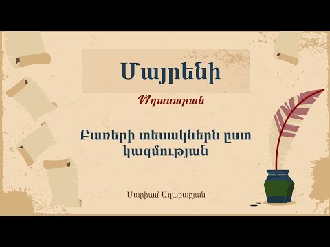 Մայրենի. Բառերի տեսակներն ըստ կազմության, 6-րդ դասարան