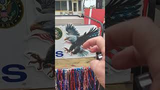Memorial Day Parade Float @American Legion Post Iwo Jima Display Flag Service Branches Stickers