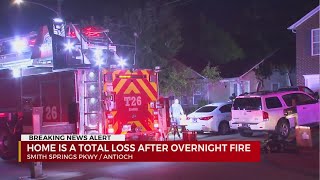 Home declared 'total loss' after overnight fire in Antioch