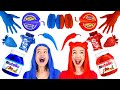 DÉFI DE COULEUR ROUGE VS BLEU || Tout Manger en Une Seule Couleur Pendant 24 H par 123 GO! FOOD