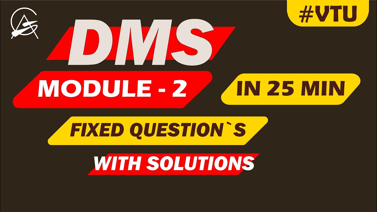 DMS MOD-2 in 25 mins - YouTube