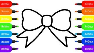 How to Draw Bow | Bow Coloring Page | Learn Colors for Children
