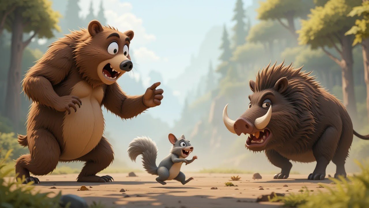 Bear and squirrel funny story for kids YouTube