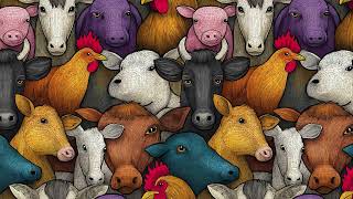 On the Farm Retro Art Style Patterns