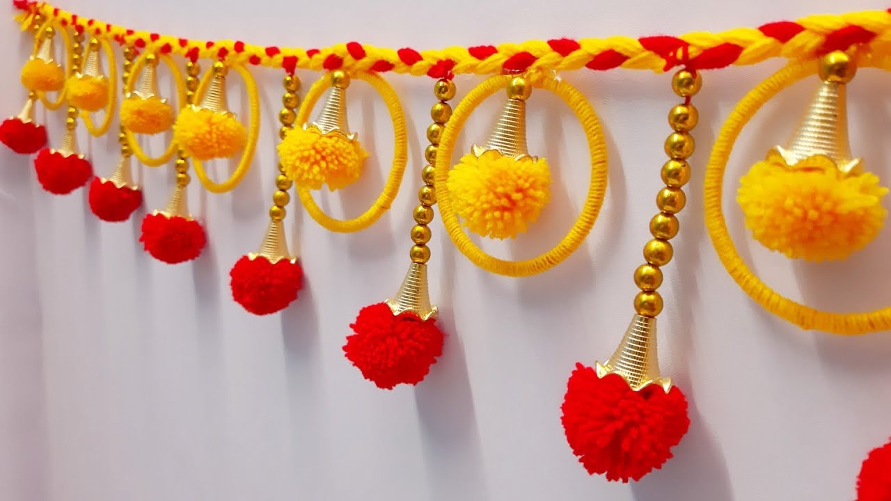 DIY door hanging decoration ideas easy woolen toran making ideas