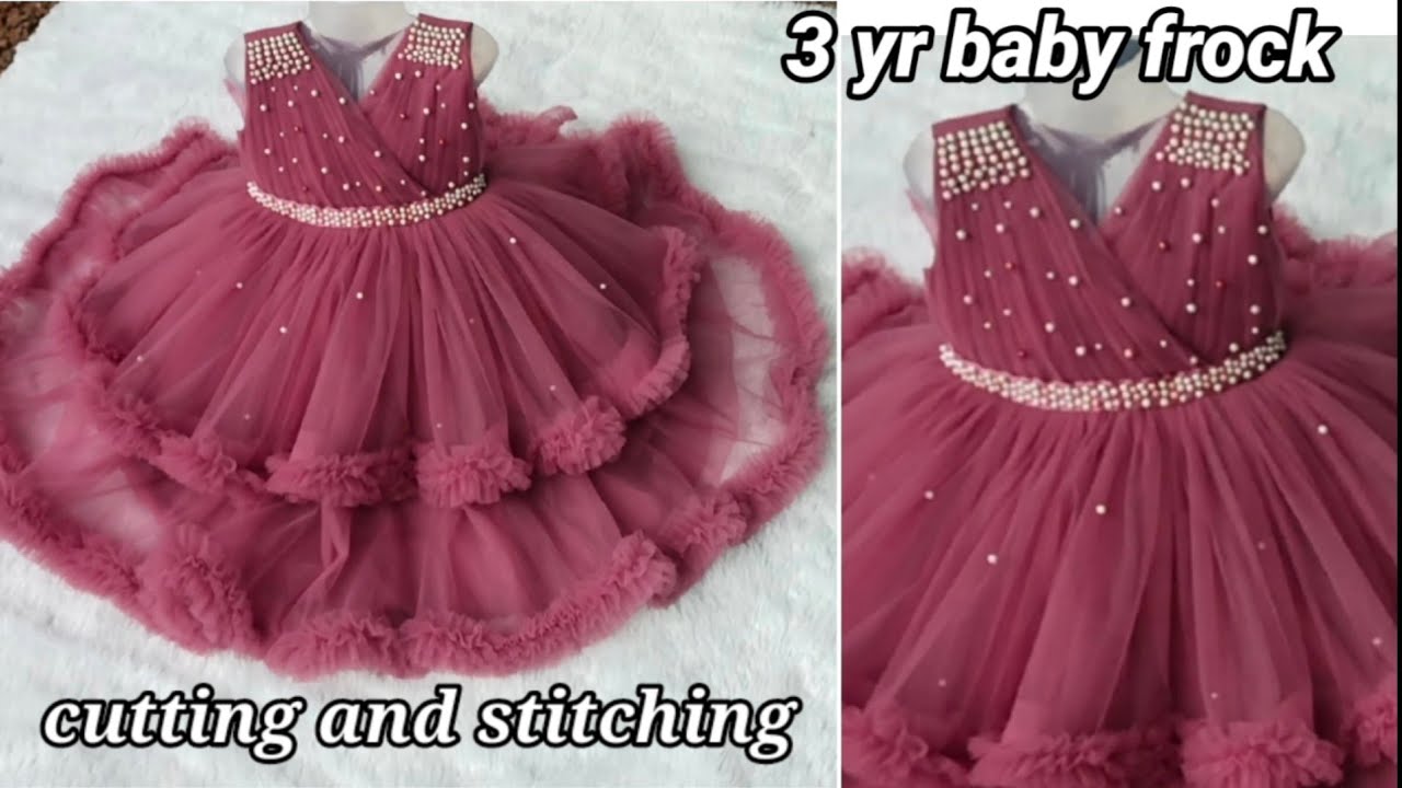 Net Kids Baby Pink Designer Frock at Rs 1000 in Noida | ID: 24834999233