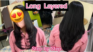 Potong Rambut Long Layered Step By Step | Untuk Pemula | Anti Gagal⁉️⁉️