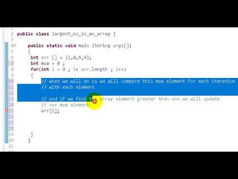 largest element in array in java