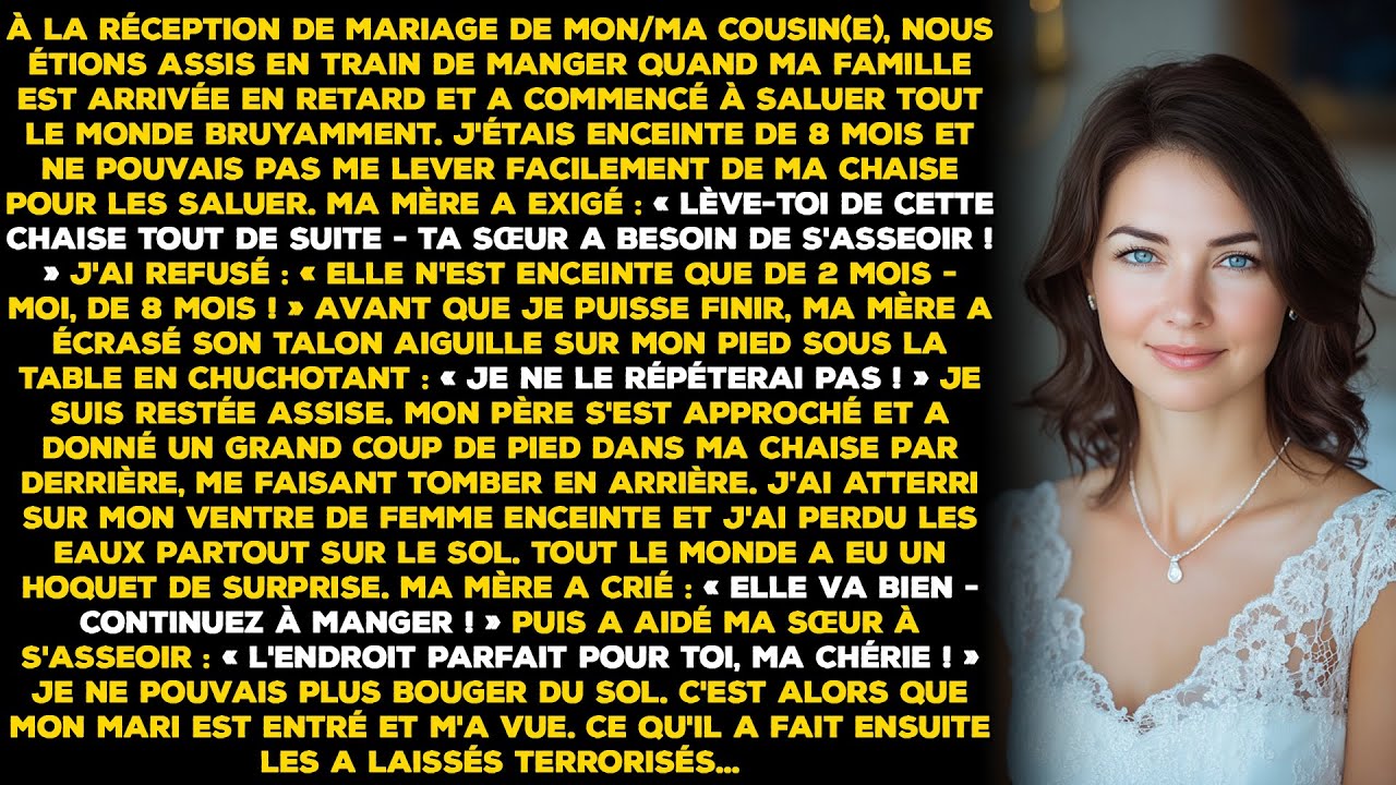 À la réception du mariage de mon/ma cousin(e), nous étions assis en train de manger quand ma famille