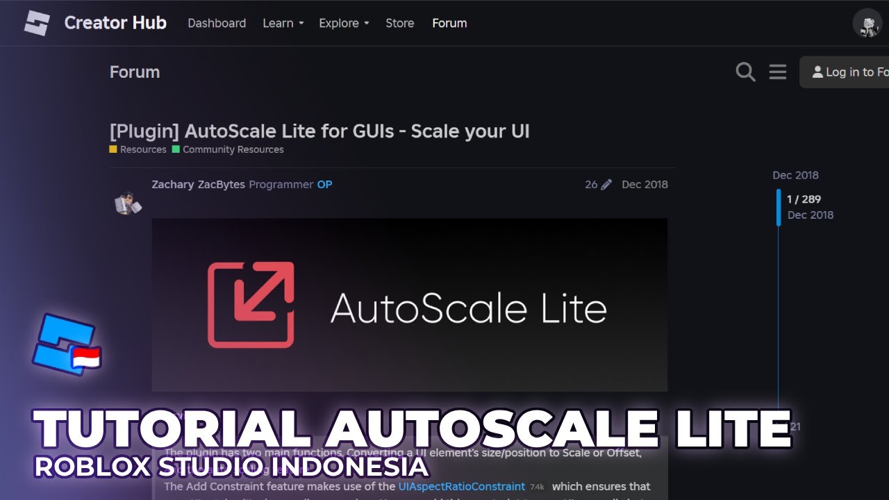 TUTORIAL AUTO SCALE LITE TERLENGKAP Roblox Studio Indonesia YouTube 