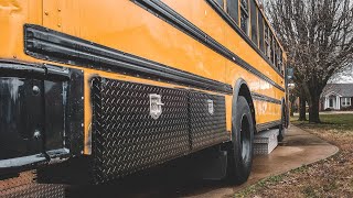 Installing MORE STORAGE and adding MORE SPACE on a School Bus // Skoolie Conversion