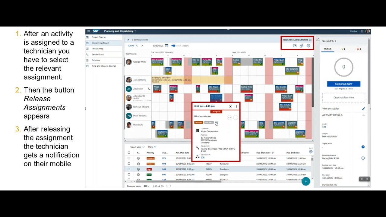 Planification et Répartition des Tâches pour Techniciens 🔧 SAP FSM