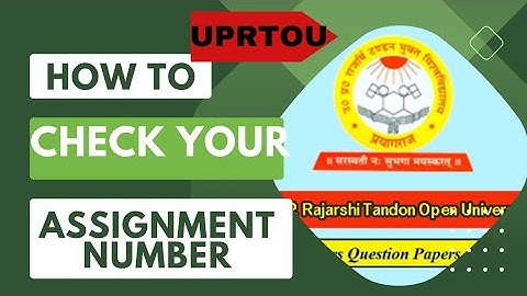 how to check your assignment number #uprtou_prayagraj #youtube #uprtouassignment