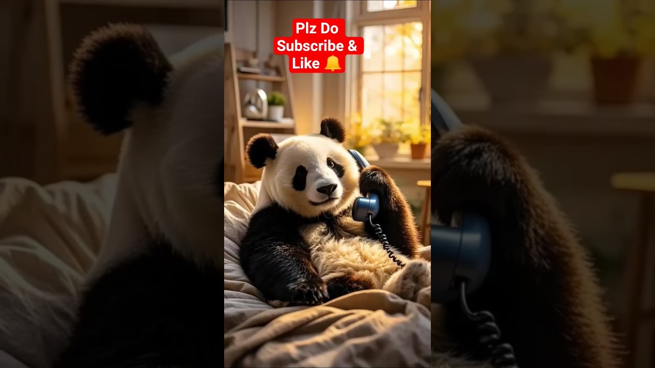 Orange cat and panda ai video 