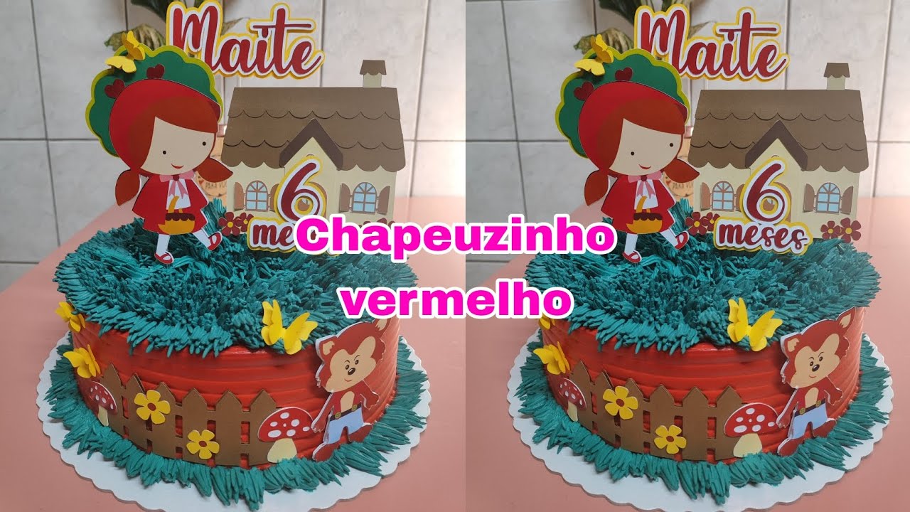 Bolo de 1,5kg Tema: Chapeuzinho Vermelho (video) Encomendas pelo