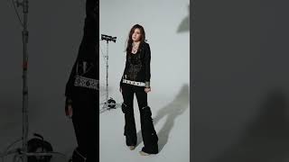 DoublePunch 플로럴 프린트 레이스 트림 V넥 블라우스 위드 타이 디테일 탑스